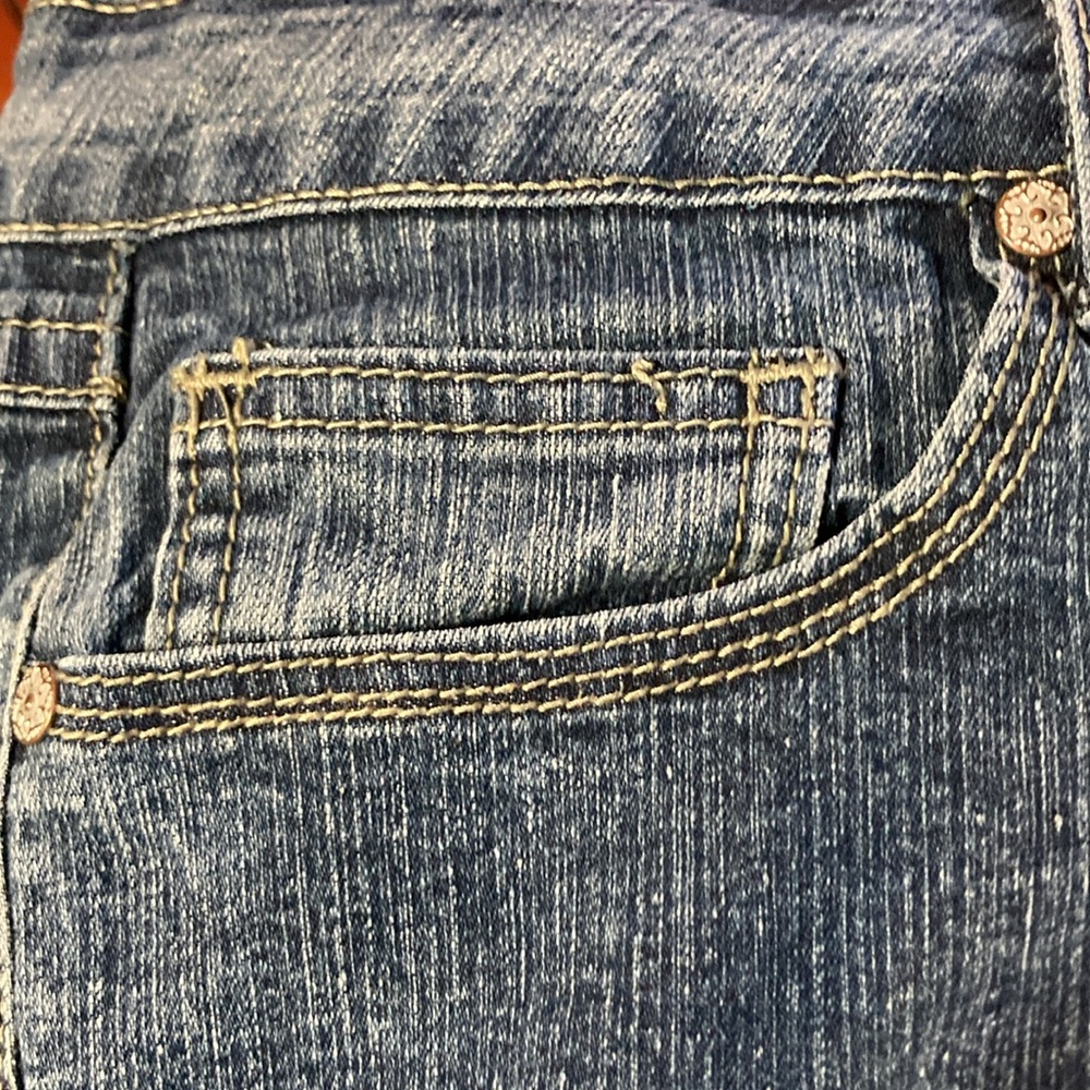 Roz & Ali Petite 12 Comfort Stretch Straight Leg Embellished Back Pocket Jeans - Picture 5 of 7